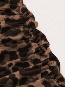 Sweetra Women's Leopard Print Pleated Holiday Skirt Maxi Women Outfit - Multicolor - View 4