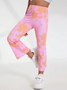 SHEIN Young Girls Printed Simple Daily Wear Flared Pants - Multicolor - View 4