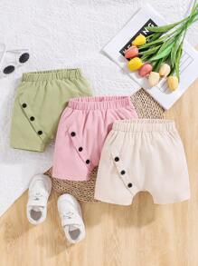 Baby Girls' Casual Shorts, Multiple Pieces Pack, Spring/Summer - Multicolor - View 1