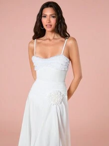 Enchnt Ladies' Solid Color Sleeveless Summer Bodysuit - White - View 4