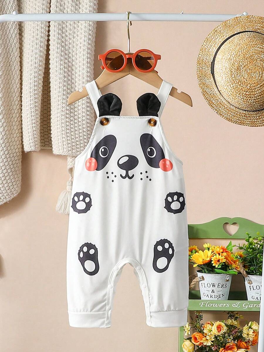 SHEIN Baby Boys' Casual Printed Jumpsuit, Cute - Multicolor - View 1