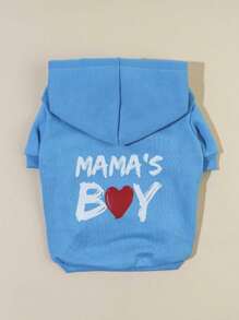 1 chiếc áo nỉ in hình thú cưng 'Mama's Boy' trái tim xanh - Nhiều màu - Xem 3