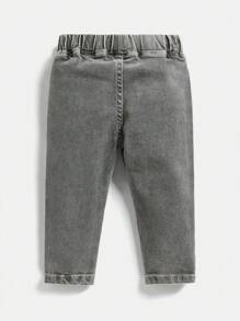 SHEIN Playful Pals 3pcs Baby Boys' All-Match Casual Elastic Waist Jeans, Multipack Chic Autumn/Winter - Multicolor - View 15