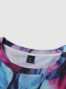 Manfinity LEGND Men's Tie Dye Print Round Neck T-Shirt - Multicolor - View 4