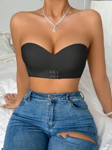 女士可调节无肩带无钢圈文胸，1 件