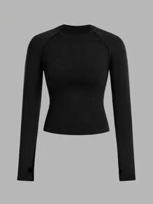 Easithlete Áo thun thể thao hở vai họa tiết chữ cái tập gym tank top - Đen và trắng - Xem 3