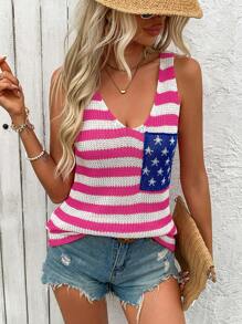 SHEIN LUNE Tops de Punto para Mujer - Rosa - Ver 5