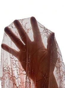 女士蕾丝边睡衣套装，秋冬服装 - 珊瑚粉 - 查看 7