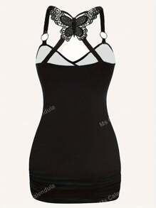 Camisola de verano sin mangas para mujer de talla grande con estampado de plumas, casual