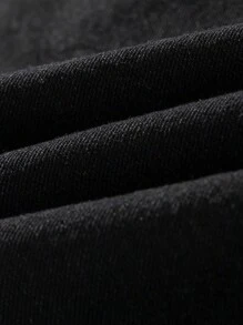 Men's Loose Casual Summer Bermuda Shorts With Letter Pattern Drawstring Waist - Black - View 4