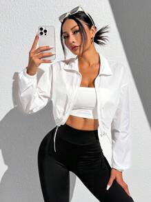 Gameset SHEIN Sport 拉鍊式下擺束口運動外套