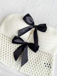 Soleia Vacation Style Strapless Woolen Top With Bowknot Decoration
