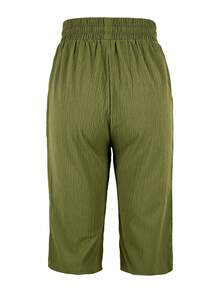 Women's Solid Color Casual Bermuda Shorts - Army Green - View 2