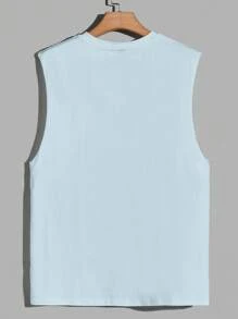 Manfinity LEGND Áo ba lỗ dây rộng dệt kim cho nam, màu xanh nước biển, kích thước tiêu chuẩn - Màu xanh ngọc - Xem 2