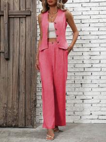 SHEIN Clasi Women Two-Piece Outfits - Pink - View 3