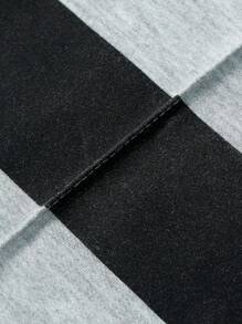 Manfinity Homme Men Colorblock Tee & Drawstring Waist Pants - Light Grey - View 8