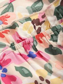 DAZY Floral Allover Print Spaghetti Straps Sleep Dress Pajama - Apricot - View 9