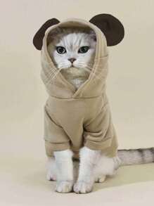 PETSIN 1pc 3D Ear Detail Pet Hoodie Clothes