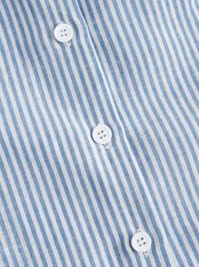 Sweetra Women's A-Line Textured Dress, Fashionable And Versatile - Blue and White - View 4