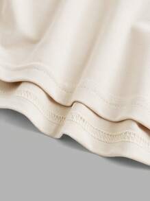 SHEIN Essnce 女士夏季休闲纯色褶皱露肩上衣外出上衣抹胸及膝修身裙套装机场装返校服装女式两件套抹胸套装秋季外出套装，3 件 - 彩色 - 查看 8