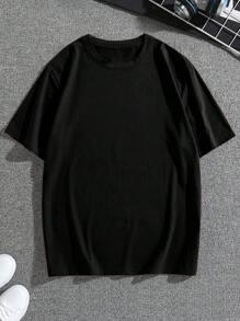 Manfinity Dauomo 男士夏季字母和心形印花圓領短袖休閒T恤