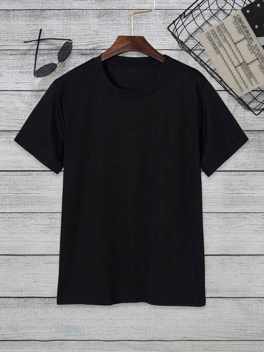 Manfinity Dauomo Tops Nam màu trơn Cơ bản - màu đen - Xem 1