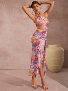 L'Amorae Váy dây rút một vai nhuộm màu - Nhiều màu - Xem 5