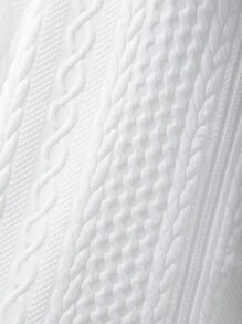 1pc Teen Girls' Jacquard Texture Baseball Jacket With Zipper, Fall - White - View 5