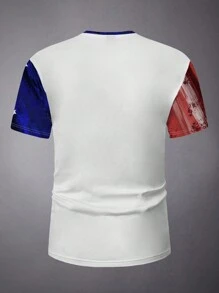 Manfinity LEGND 男士夏季美國國旗印花休閒短袖T恤 - 彩色 - 查看 2