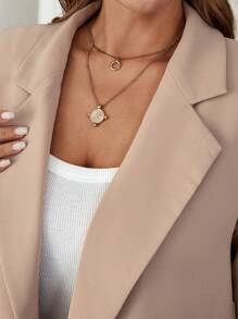 EMERY ROSE Plus Size Women Lapel Neck Open Front Coat Winter Fall Autumn - Grey - View 5