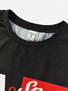 Kids Tween Boys' Casual Sports Print Round Neck Pullover Short Sleeve T-Shirt And Woven Belt Shorts Knit Two-Piece Set - Multicolor - View 4