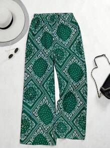 EMERY ROSE Pantalones sueltos estampados de talla grande, adecuados para el Ramadan