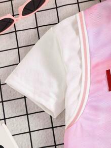 Young Girls Tie Dye Letter Graphic 2 In 1 Tee & Shorts - Pink - View 4