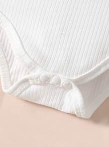 Baby Girl Simple Short Sleeve Top & Fashionable Denim Dress Set - Multicolor - View 8