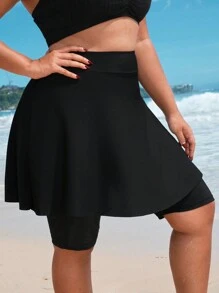 Swim SPRTY Plus Size Màu trơn Phong cách đơn giản Đồ bơi mùa hè Đáy - màu đen - Xem 7
