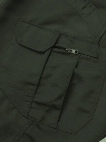Men's Casual Outdoor Versatile Cargo Shorts - Army Green - View 8
