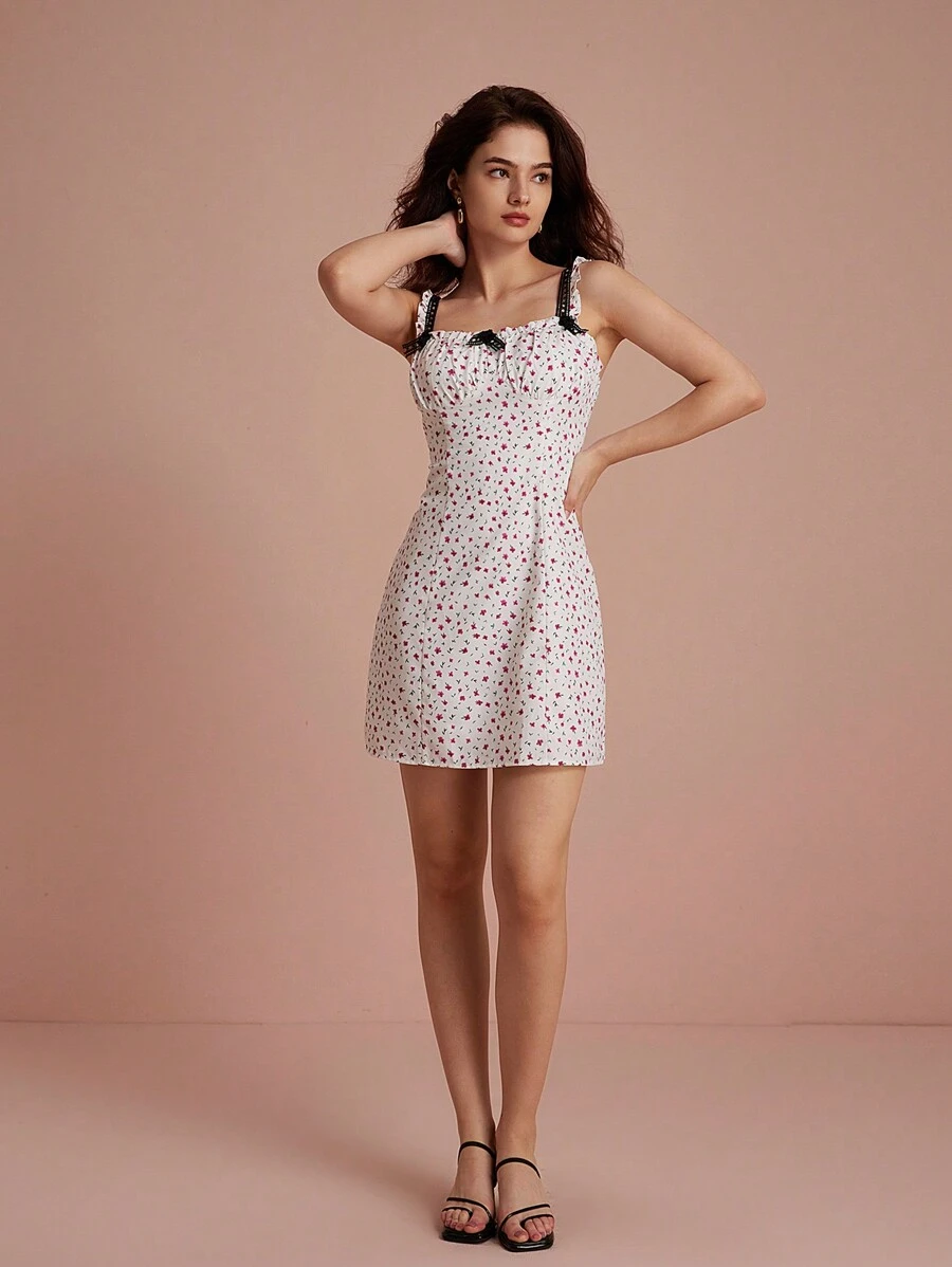 Aveloria Rosie Random Printed Elegant Women's Cami Dress