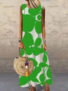 SHEIN LUNE Robes longues pour femmes - Vert - Voir 1