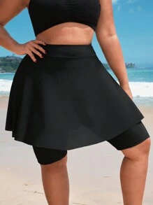 Swim SPRTY Plus Size Màu trơn Phong cách đơn giản Đồ bơi mùa hè Đáy - màu đen - Xem 5
