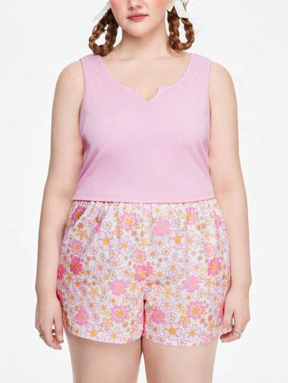 Kawaii Ensemble de vêtements de détente grande taille frais tricoté à rayures imprimées