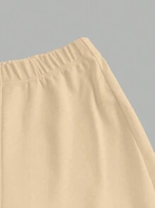 Breezaya Casual Solid Split Hem Skinny Cropped Pants