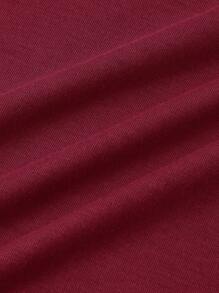 Manfinity Homme Camiseta de manga corta tipo Henley ajustada para hombre con botones de unicolor para el verano - Rojo - Ver 4