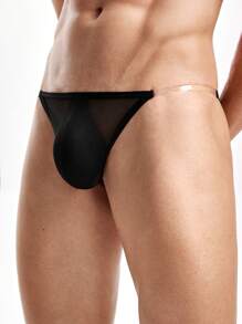 Men's Sexy See-Through Mesh Underwear, 2pcs/Set - Black and White - View 8