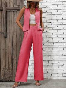 SHEIN Clasi Women Two-Piece Outfits - Pink - View 5