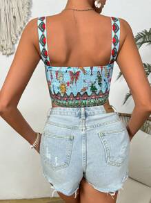 SHEIN VCAY 女士印花時尚假期風格坦克上衣 - 彩色 - 查看 2