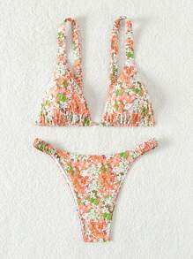 Swim Mod Vrouwen Bloemenprint Bikini Set Voor Vakantie