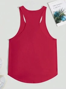 Manfinity Homme Men's Summer Letter Printed Round Neck Casual Tank Top - Red - View 2