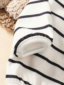 Baby Boys' Striped And Printed Hooded Long Sleeve Jacket - Multicolor - View 5