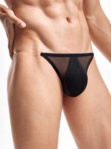 Men's Sexy See-Through Mesh Underwear, 2pcs/Set - Black and White - View 4