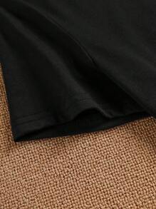 Maweii Plus Size Stop Asking Why I'm Crazy I Don't Ask Why You're So Stupid Interesting Letter Print Short-Sleeved T-Shirt, Casual Top, STOP ASKING WHY I'M CRAZY I DON'T ASK WHY YOU'RE STUPID Graphic Tees Women Tops - Black - View 4